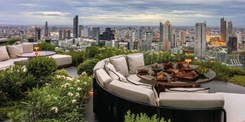 Dine at a rooftop restaurant in Bangkok